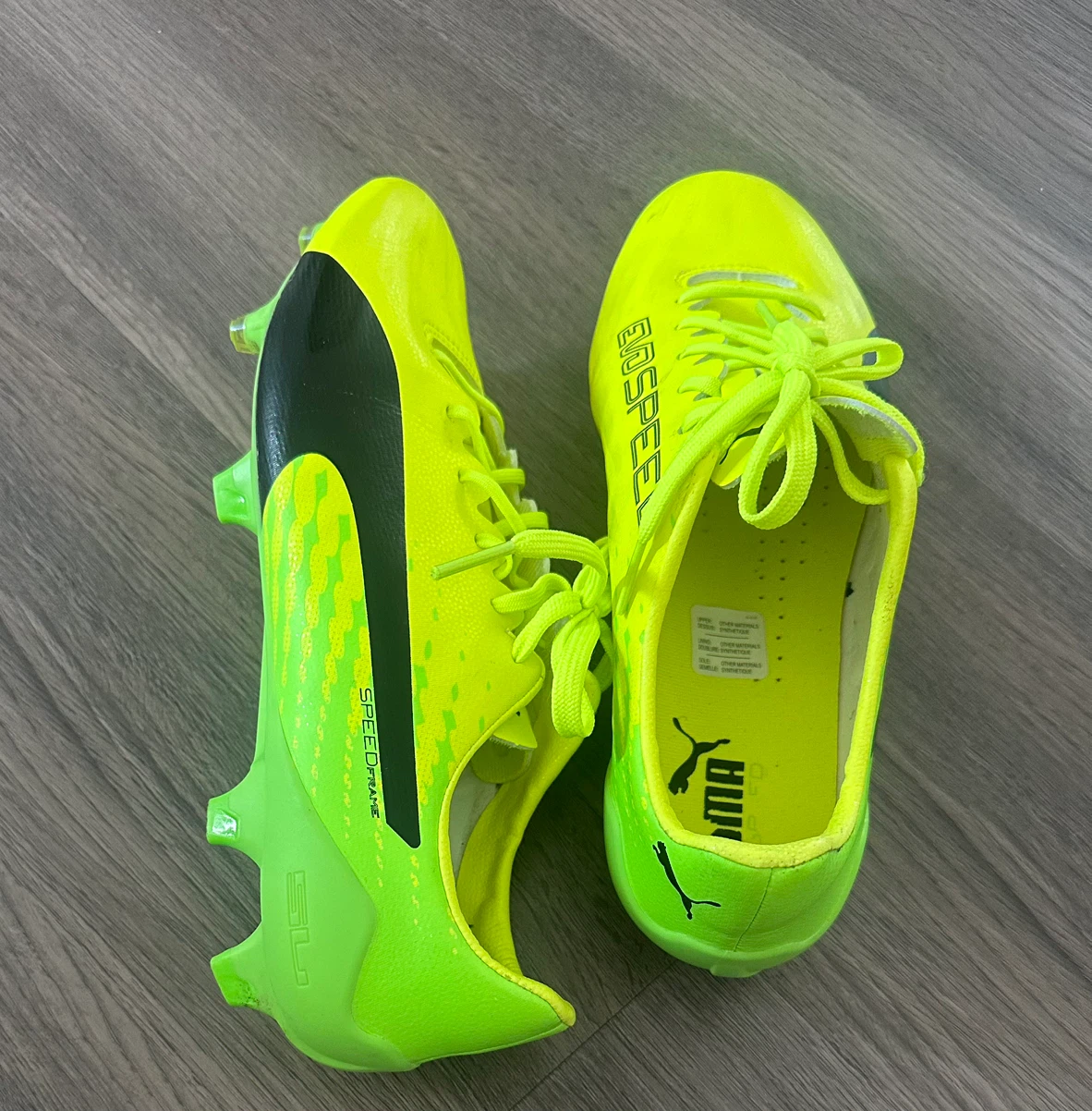 Puma evoSPEED Soccer Cleats - Neon Yellow - Size 8.5 US - photo 2