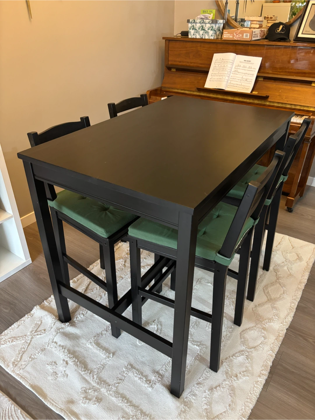 IKEA Black Bar Table and 4 Chairs