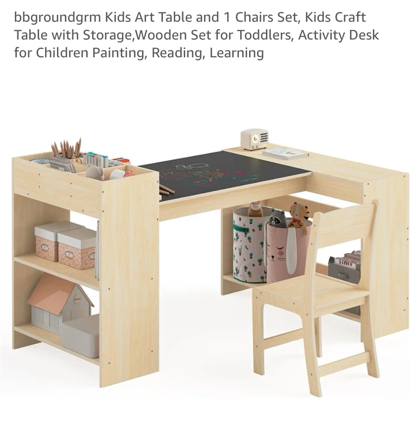 New Wooden Kids Craft Table / Desk with Storage and Chair