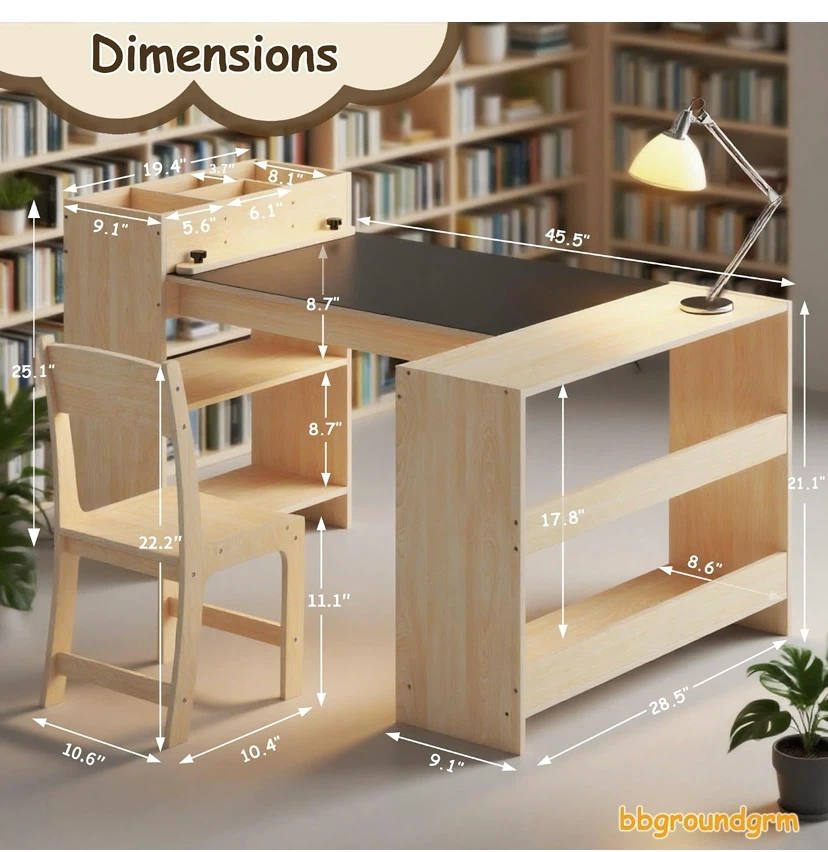 New Wooden Kids Craft Table / Desk with Storage and Chair - photo 2