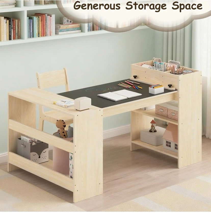 New Wooden Kids Craft Table / Desk with Storage and Chair - photo 4