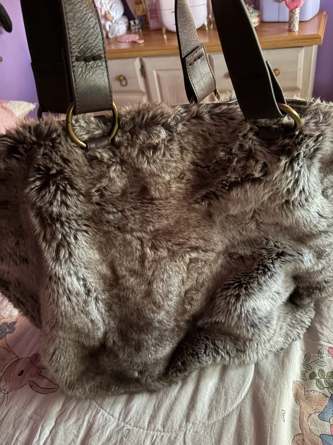 Faux Fur Tote Bag pottery barn