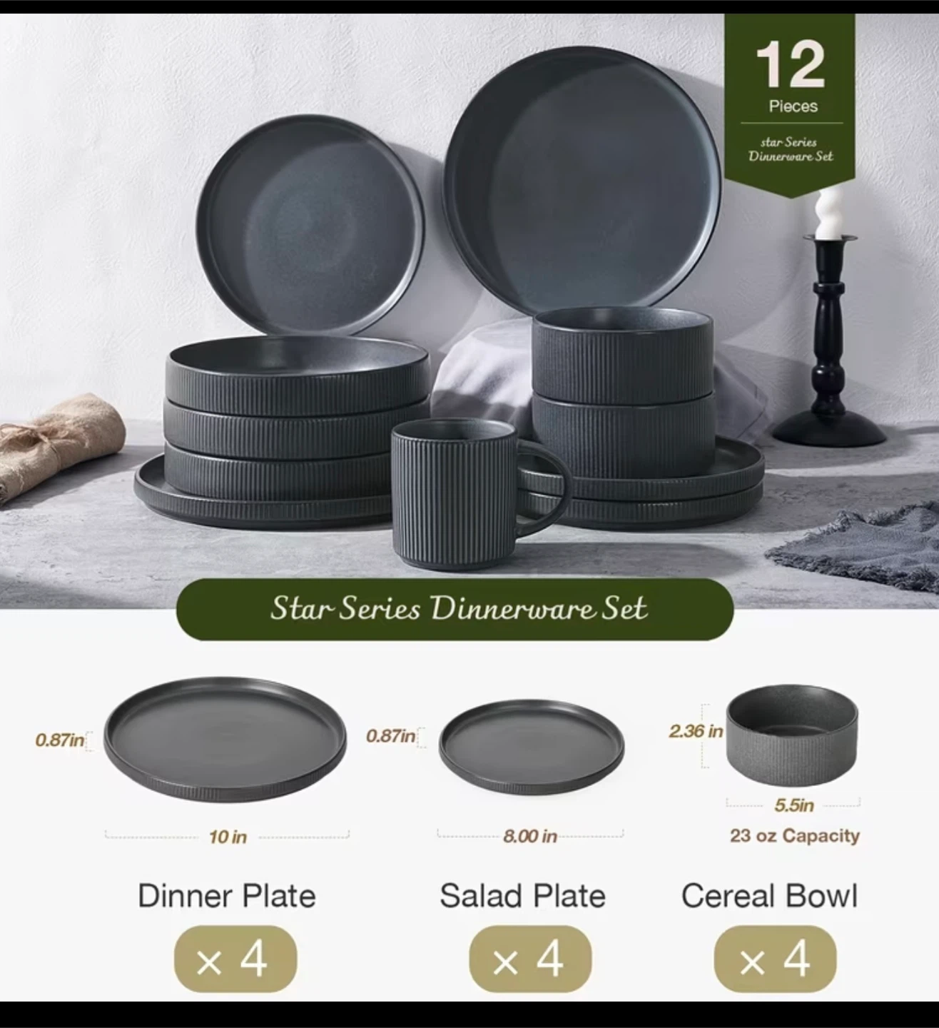 12-Piece Dinnerware Set
