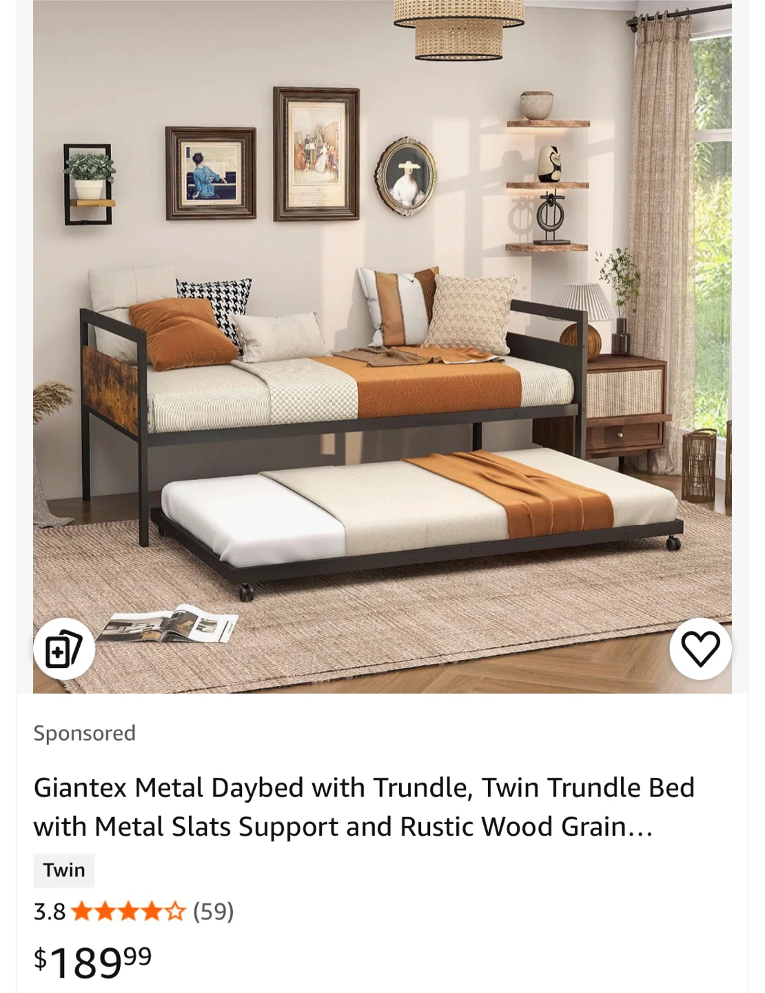 Metal Daybed with Trundle - photo 2
