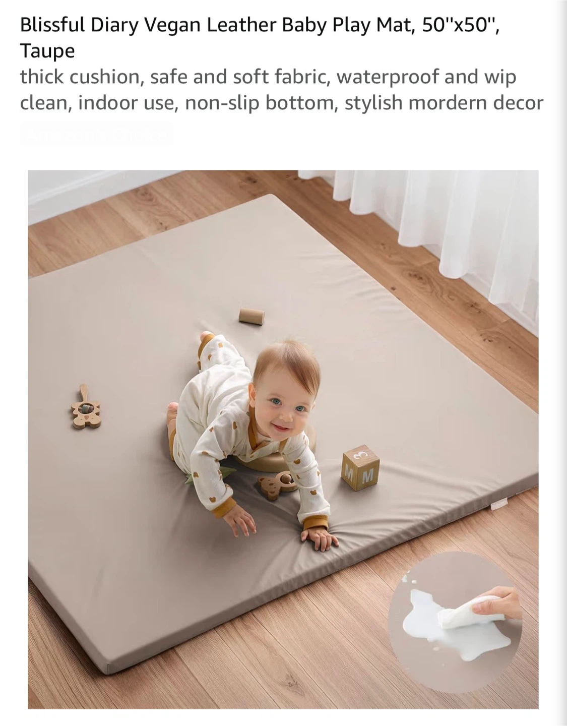 Blissful Diary Vegan Leather Baby Play Mat
