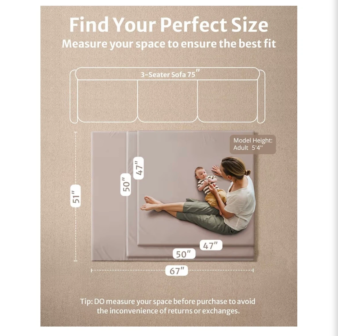 Blissful Diary Vegan Leather Baby Play Mat - photo 3