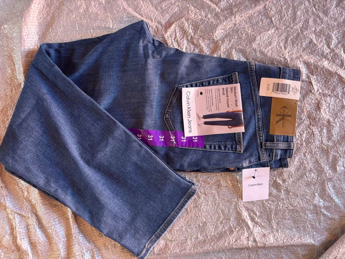 Ladies Calvin Klein Slim Jeans Medium Wash