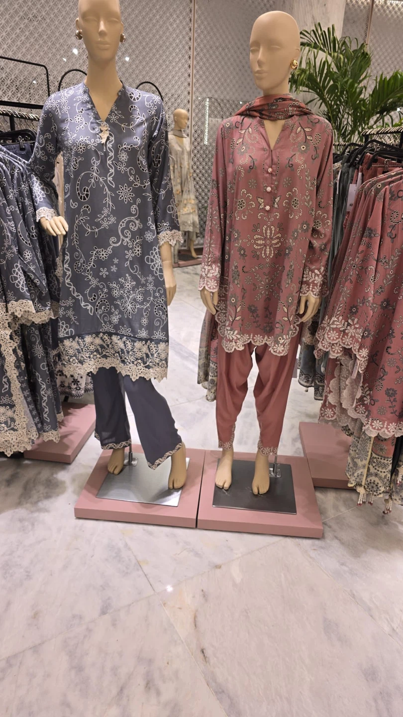 Khaadi Pink Embroidered Kurta Set