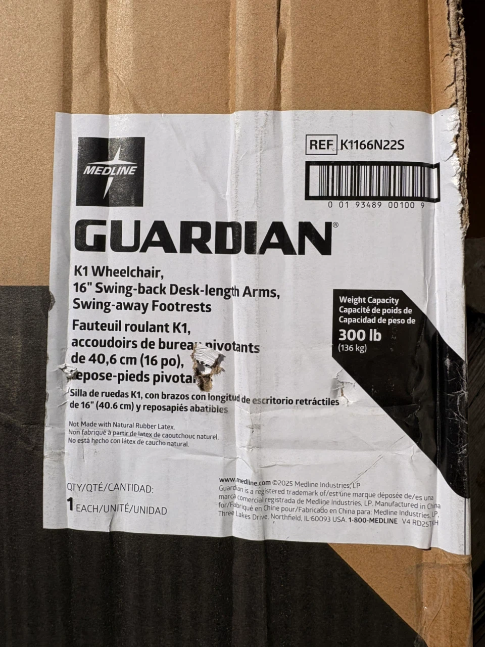 New Medline Guardian K1 Wheelchair 16" - photo 4