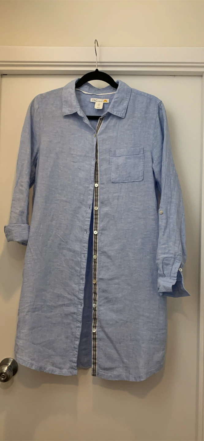 C&C California Light Blue Shirt Dress