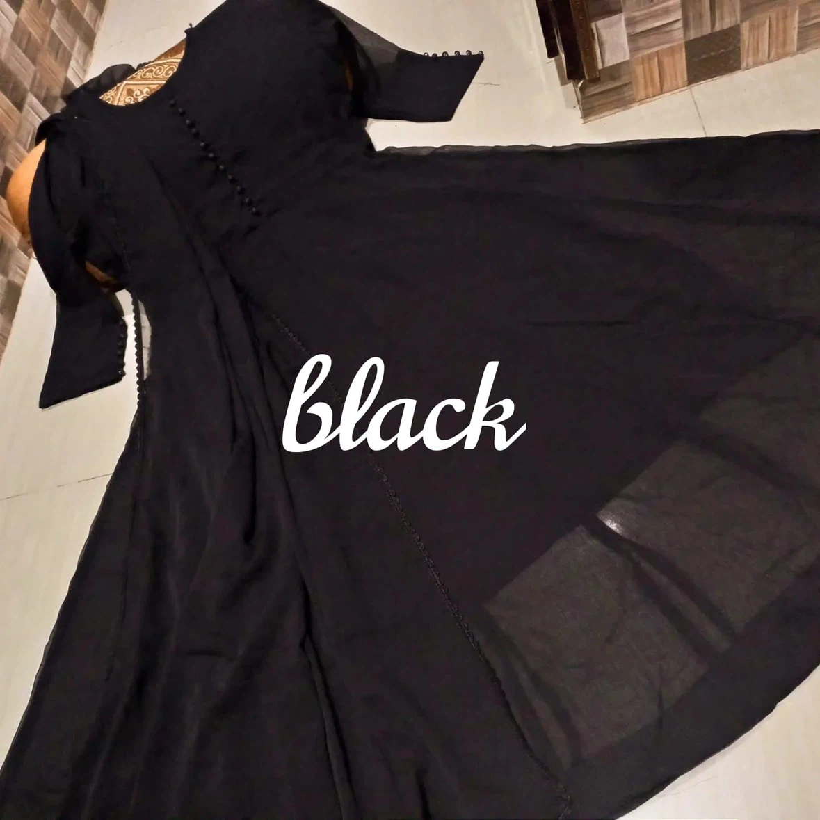Black Long Anarkali Style Dress