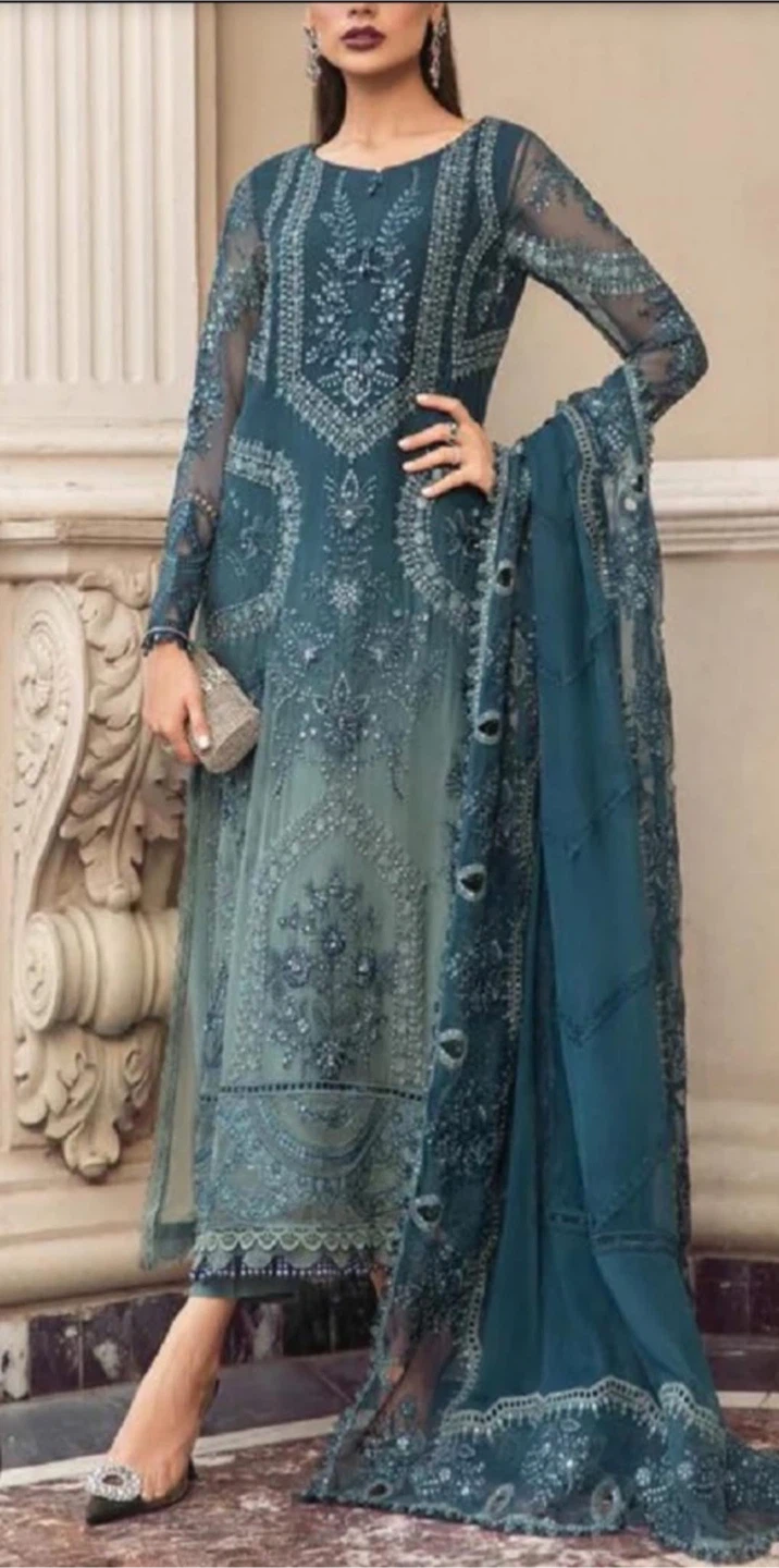 Maria B. Embroidered Formal Suit