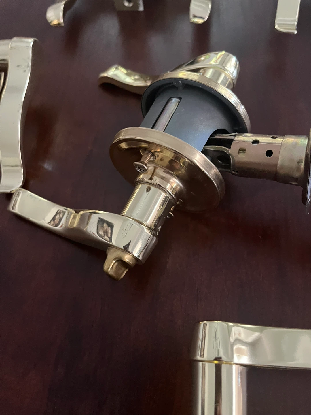 Set of 5 Brass Door Lever Handles - photo 5