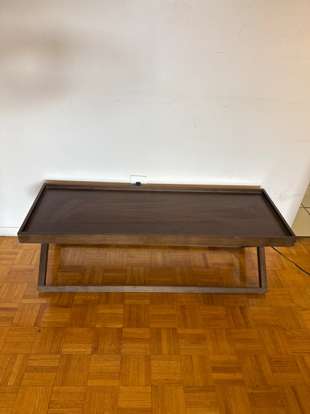 Dark Brown Wooden Tray Coffee Table - photo 2