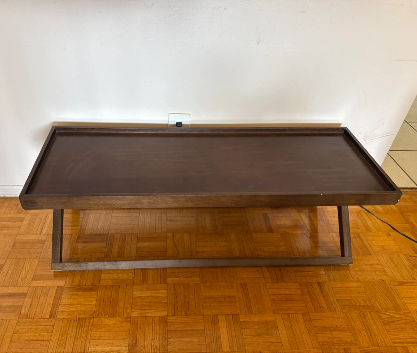 Dark Brown Wooden Tray Coffee Table - photo 3