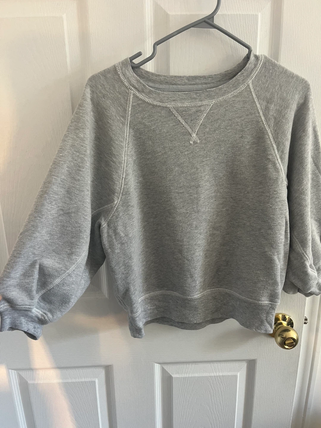 Aerie Grey cropped sleeve sweatshirt XS