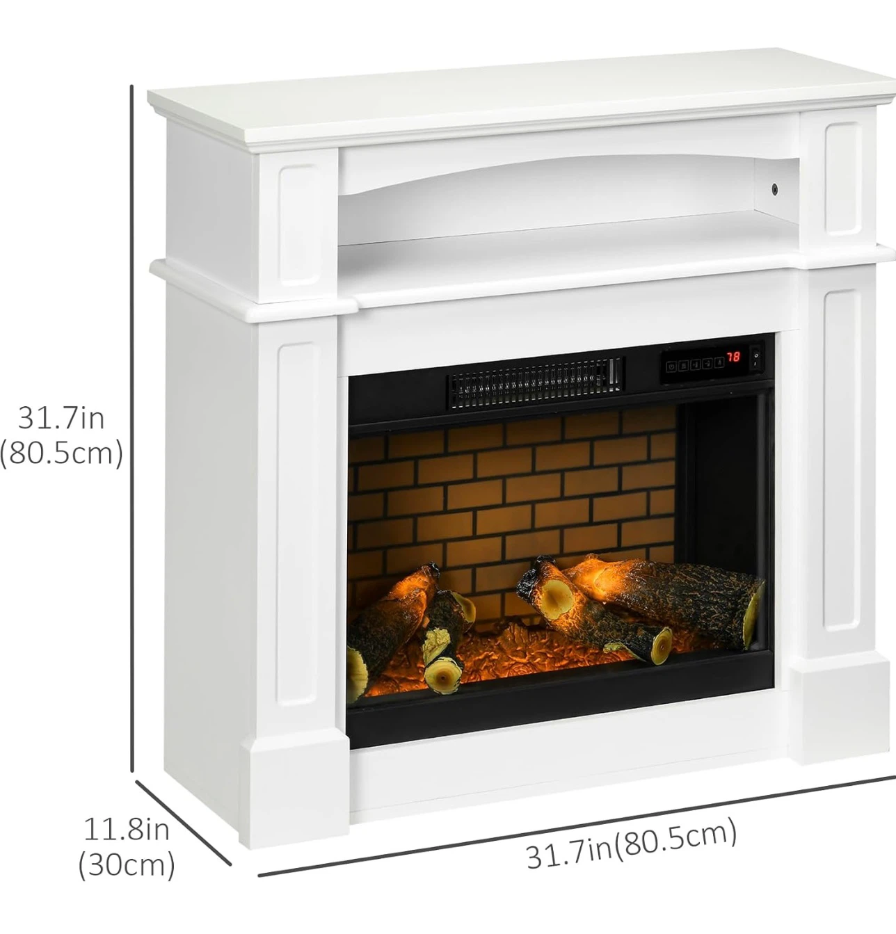 White Electric Fireplace with Mantel – Excellent Condition - photo 5