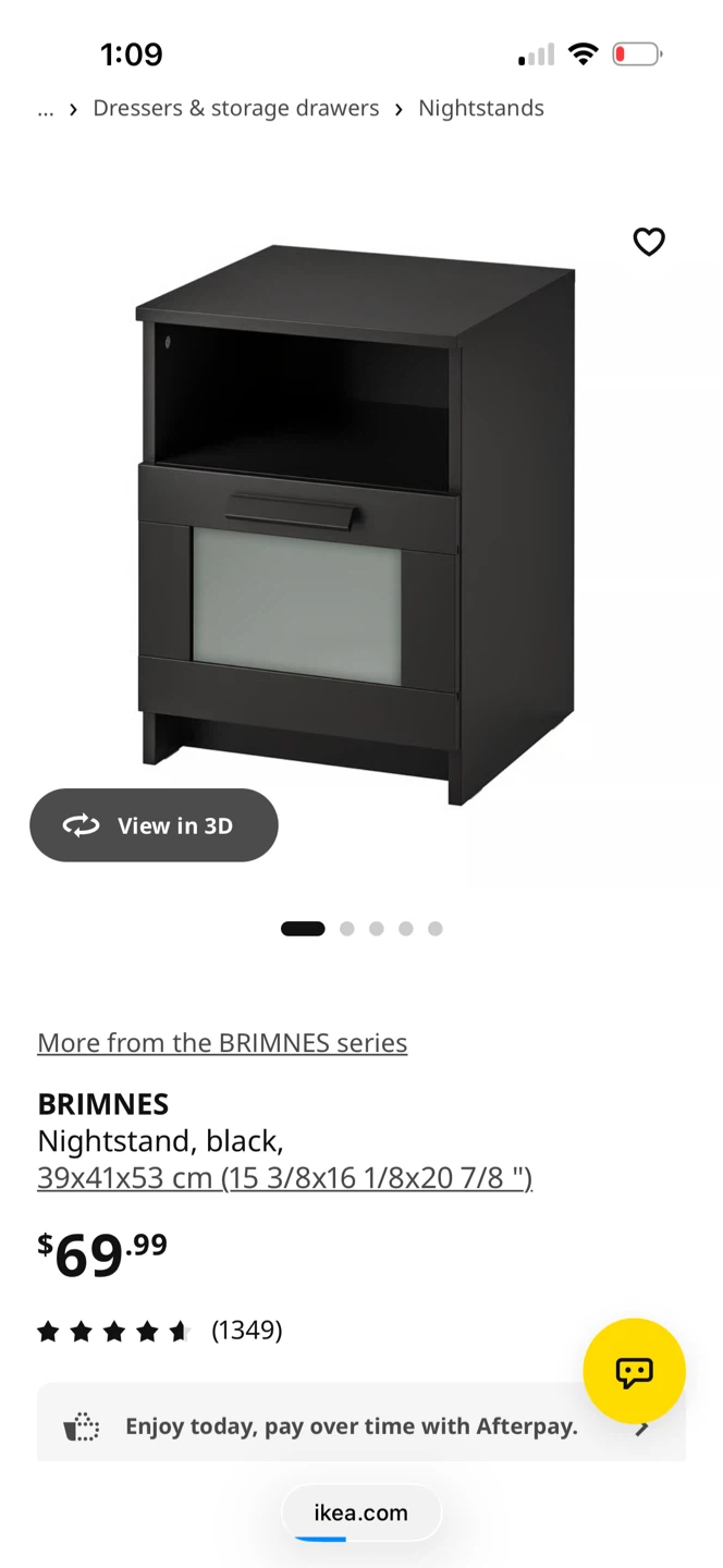 IKEA Brimnes Nightstand Black