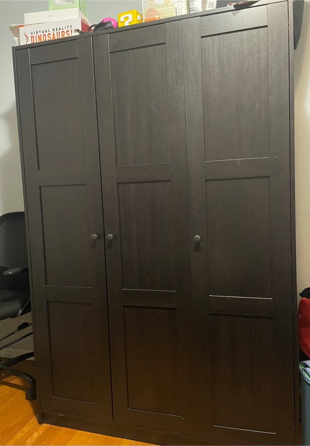 Move out sale: RAKKESTAD 3-Door Wardrobe Black-Brown - photo 3