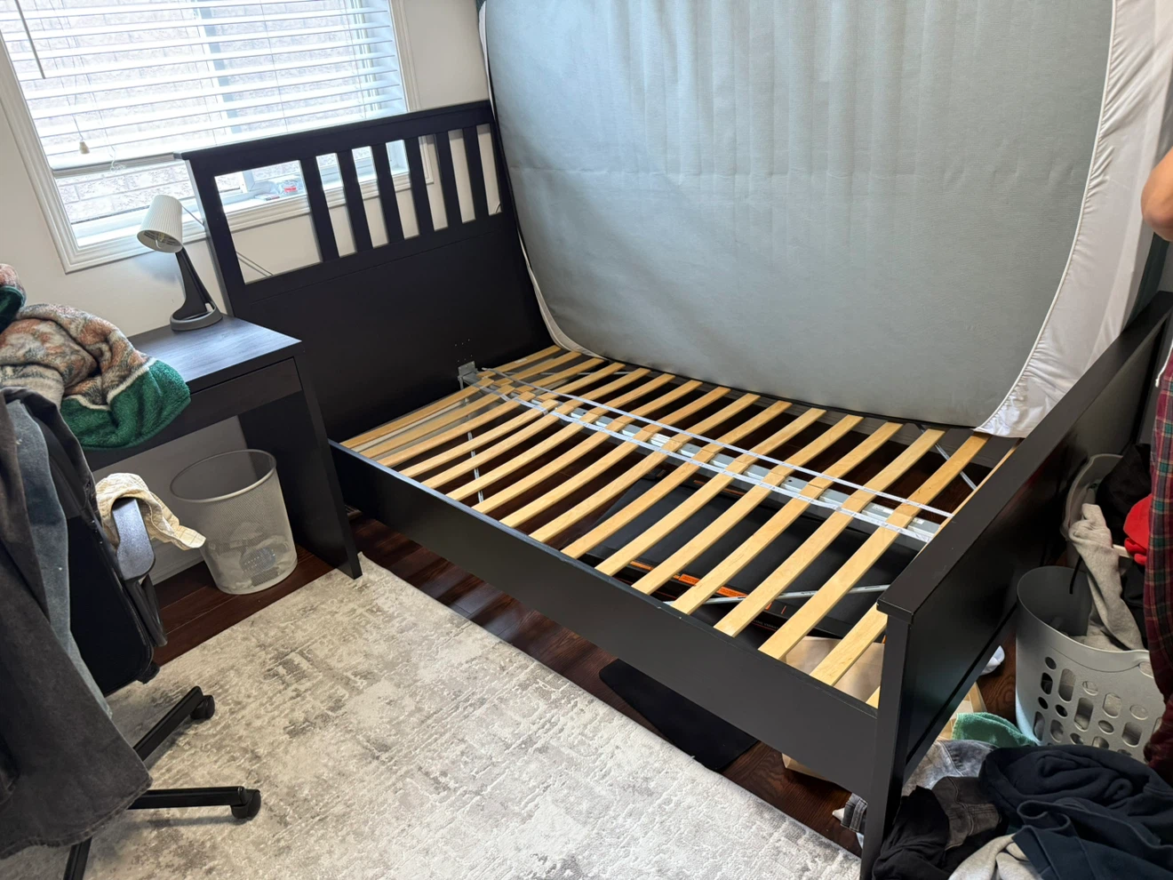 (frame only) Black wood bed frame