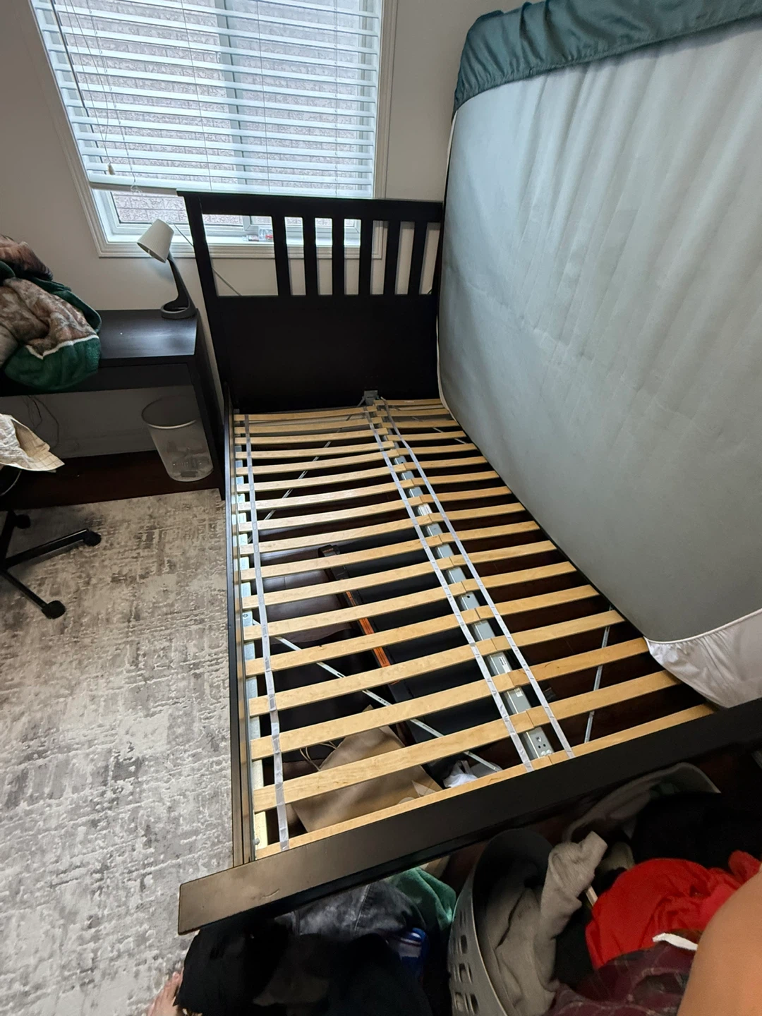 (frame only) Black wood bed frame - photo 2