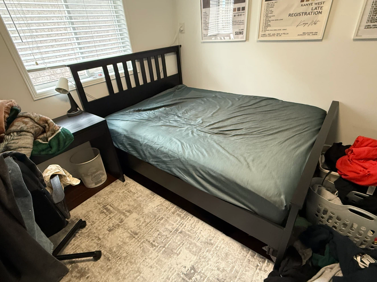 (frame only) Black wood bed frame - photo 3