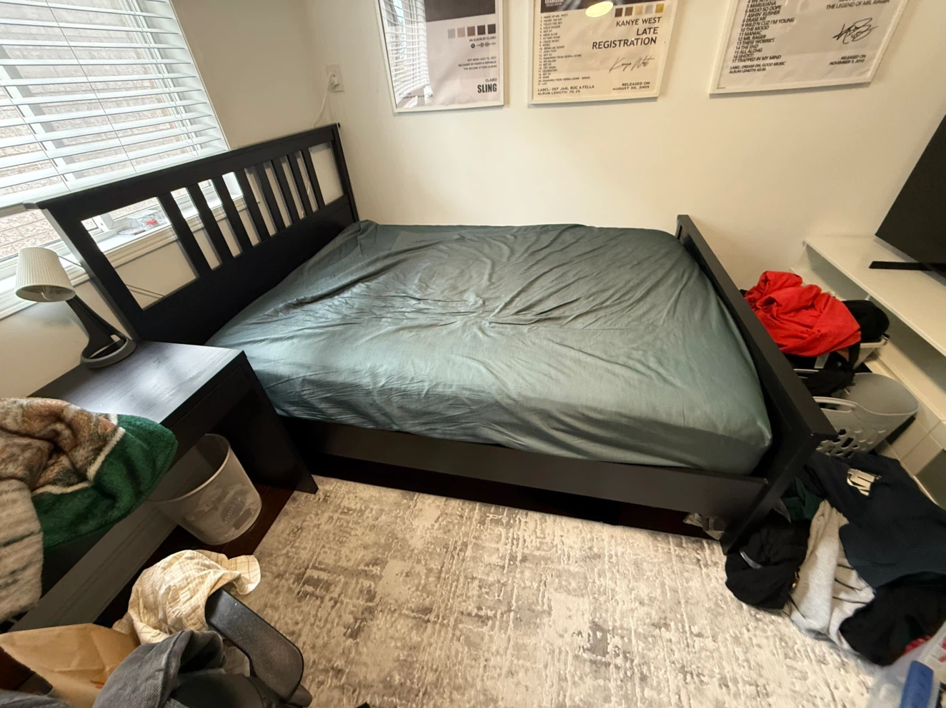 (frame only) Black wood bed frame - photo 4