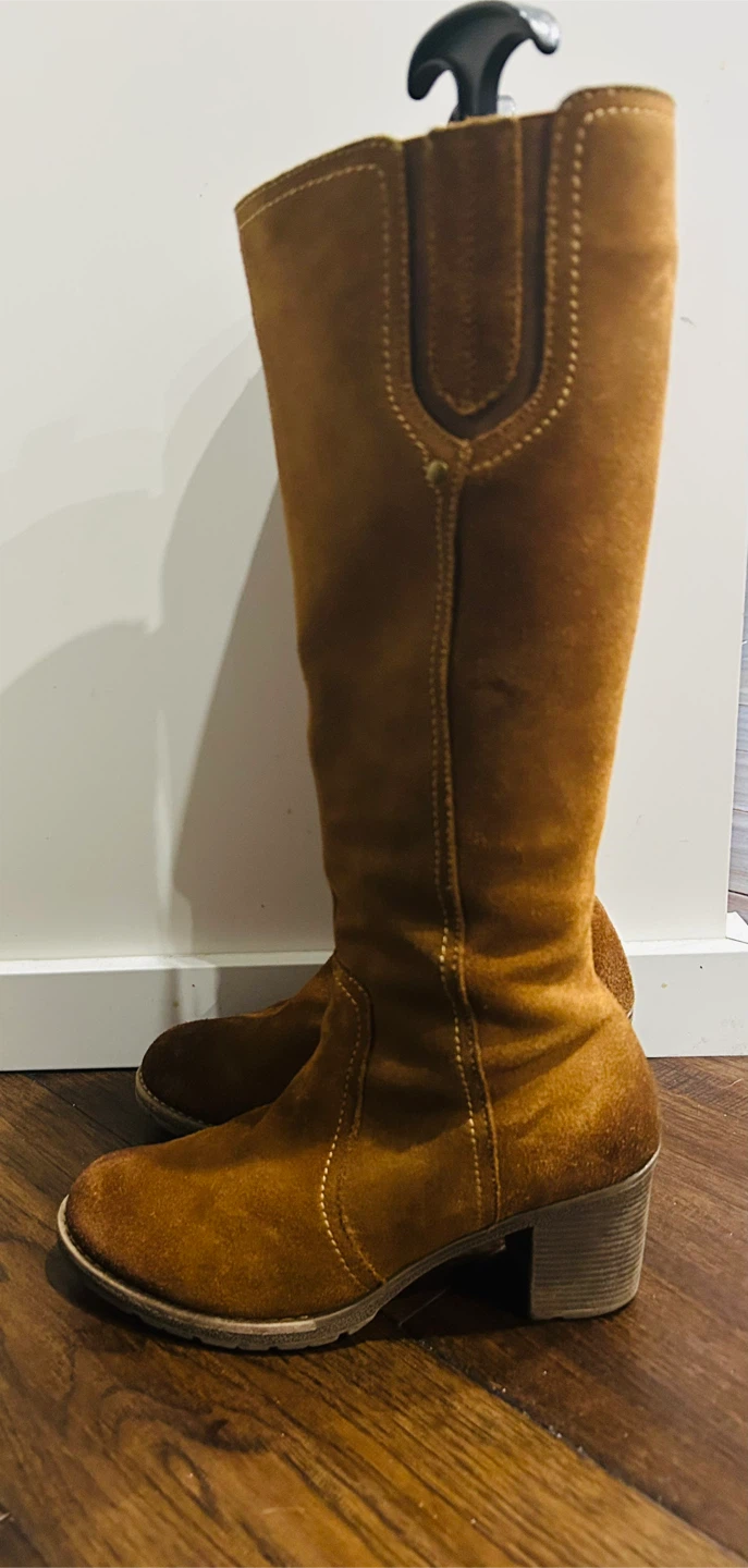 Reitmans Knee-High Suede Boots – Camel/Cognac - photo 5