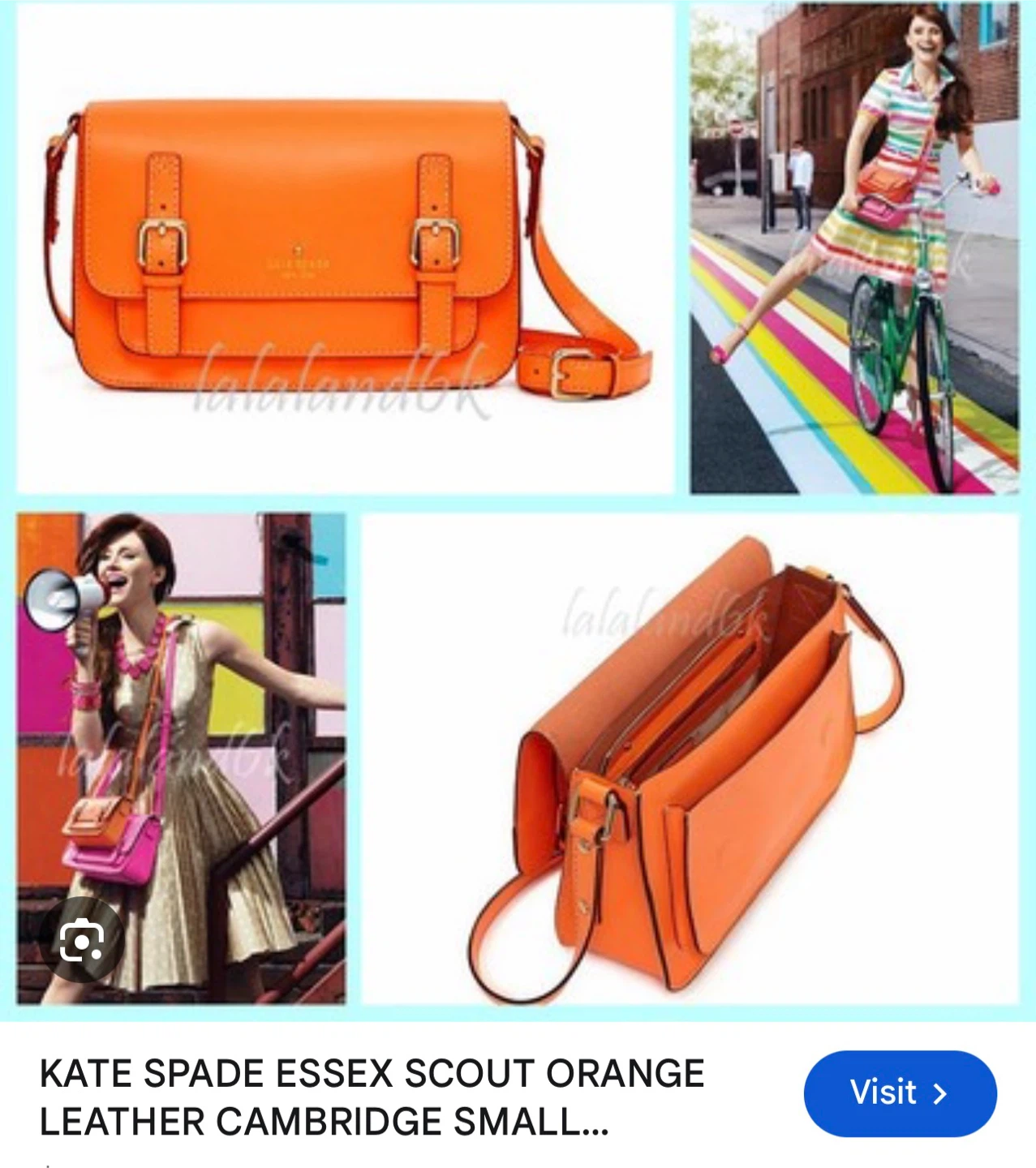Kate Spade Essex Scout Orange Leather Bag
