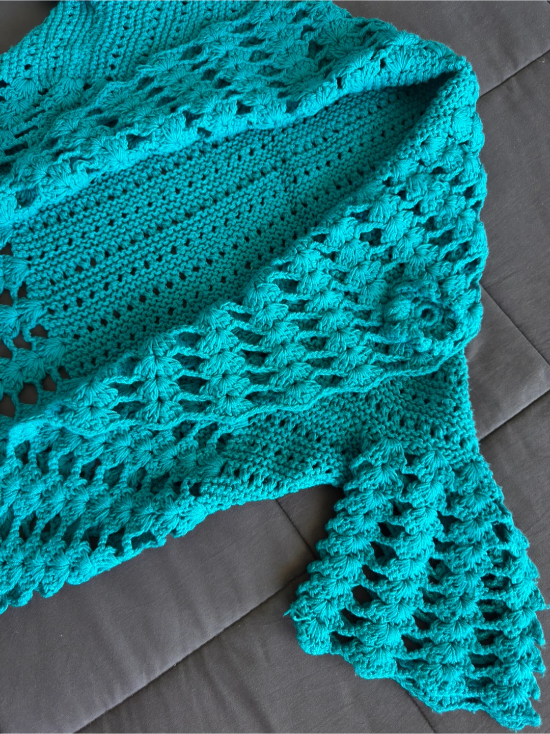 Handmade Turquoise Crocheted Shrug