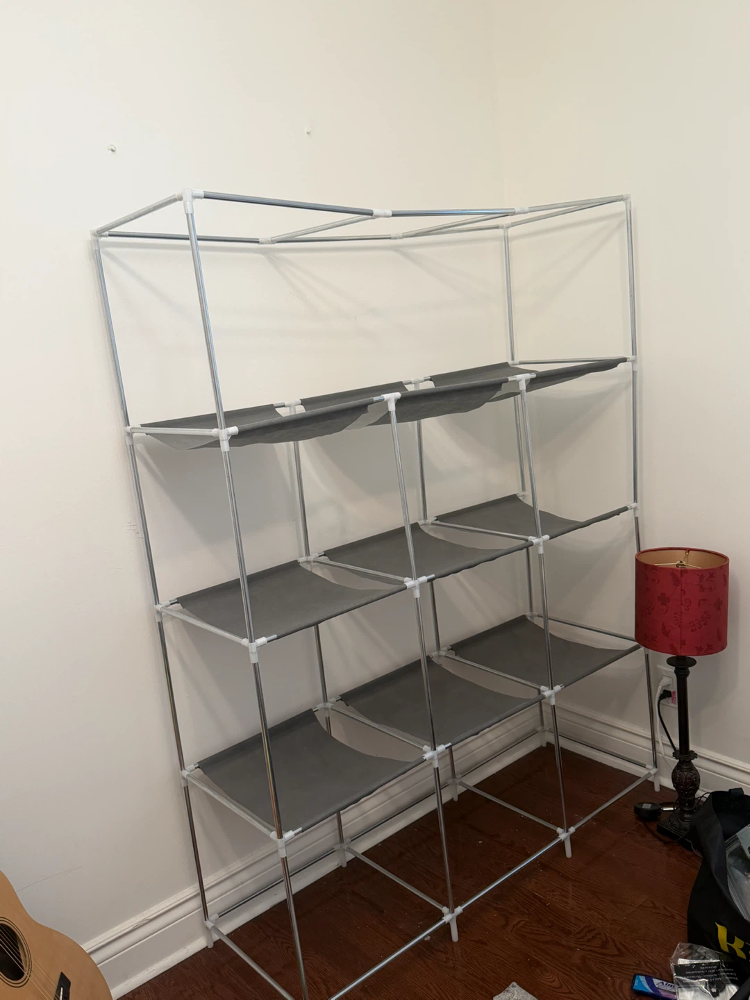 Portable 3-Tier Fabric Shelf Unit