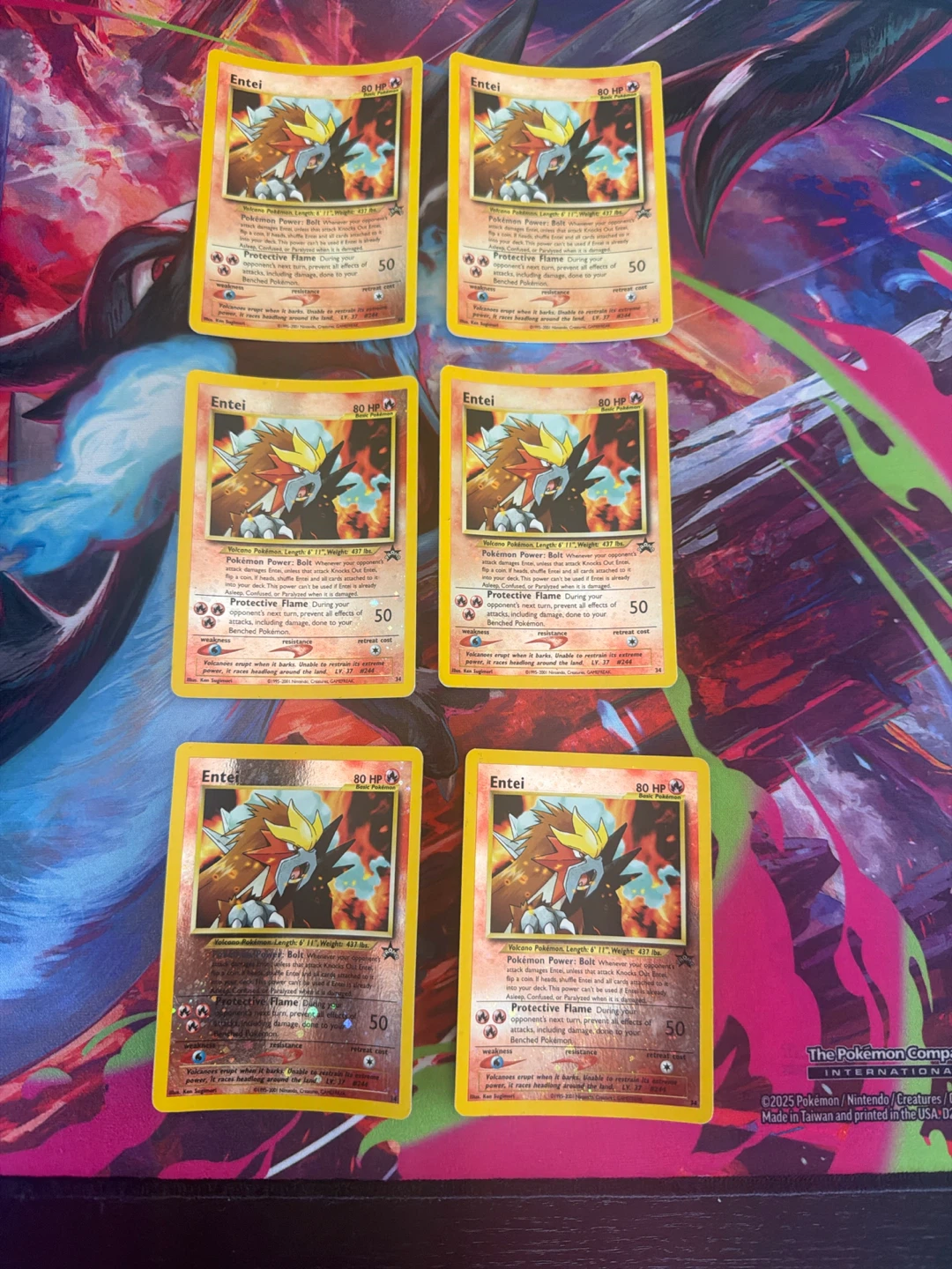 6 Entei Pokemon Cards