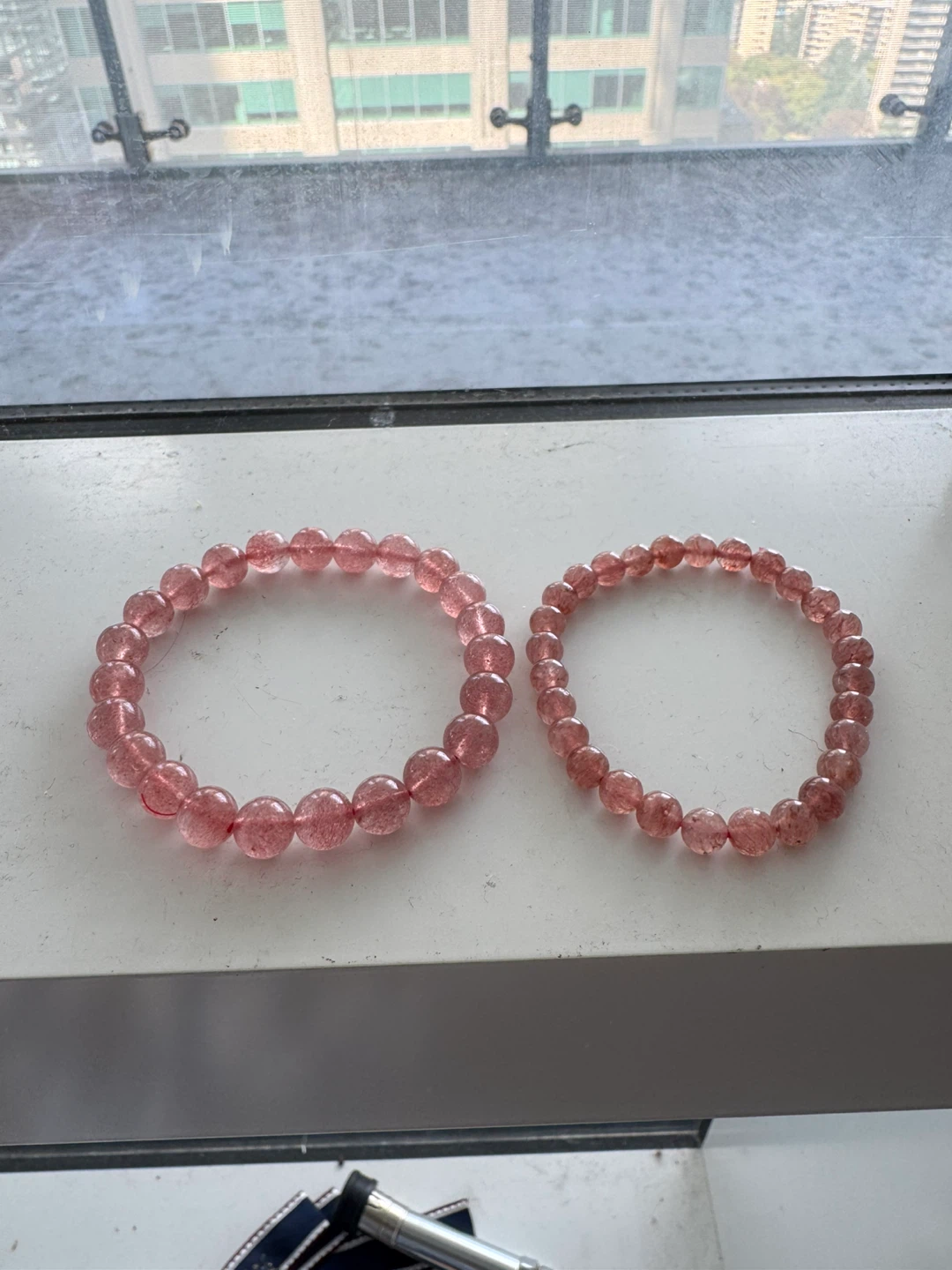 Set of 2 Strawberry Quartz Bracelets