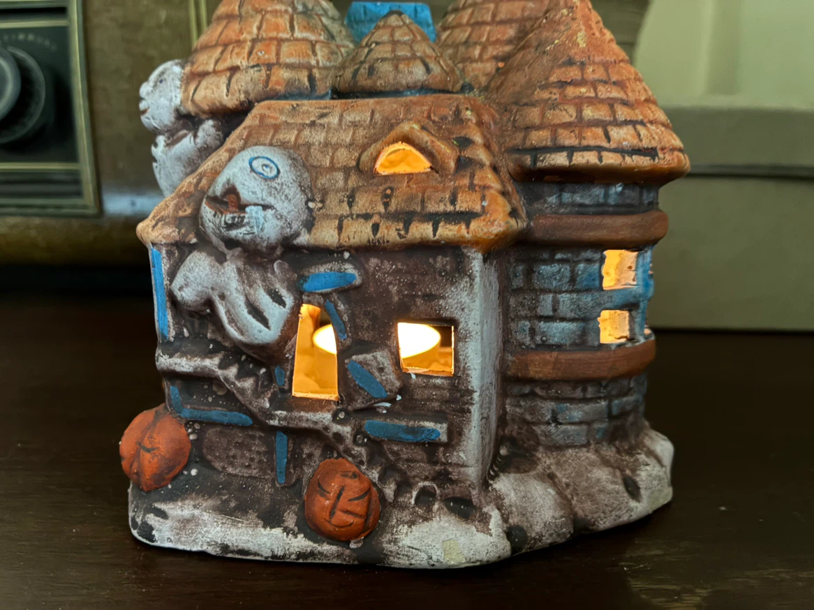 Halloween Haunted House Ghost Candle Holder Tea Light - photo 4