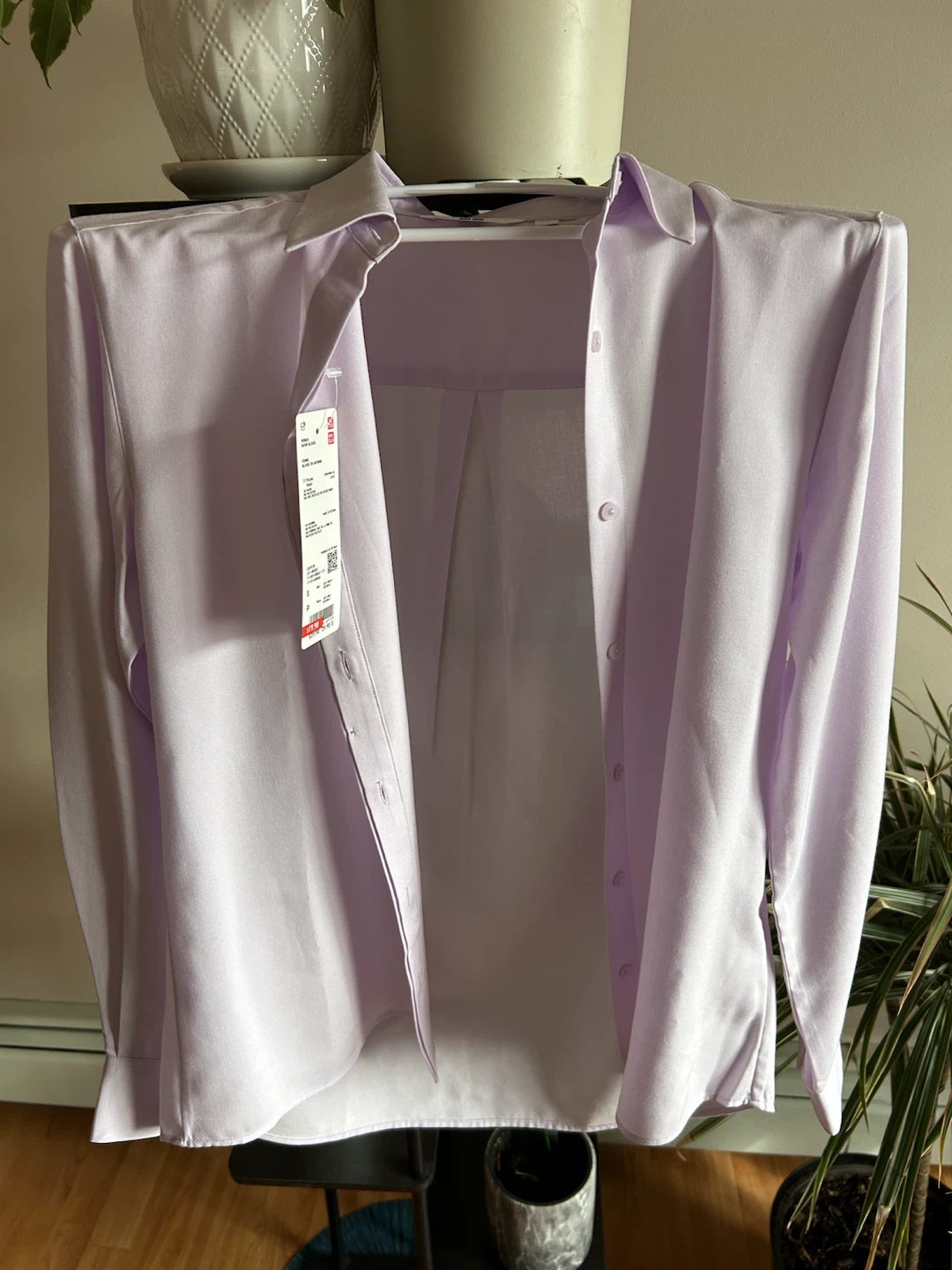 Uniqlo Rayon Long-Sleeve Shirt - Light Purple - photo 2