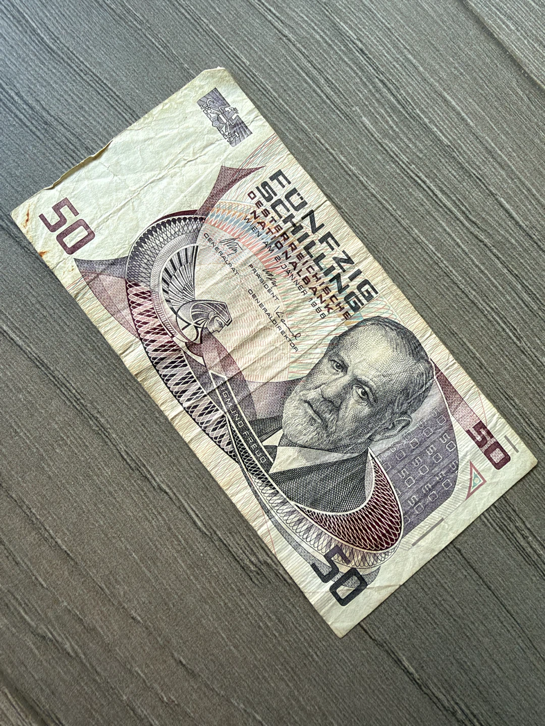 Vintage 50 Austrian Schilling Banknote