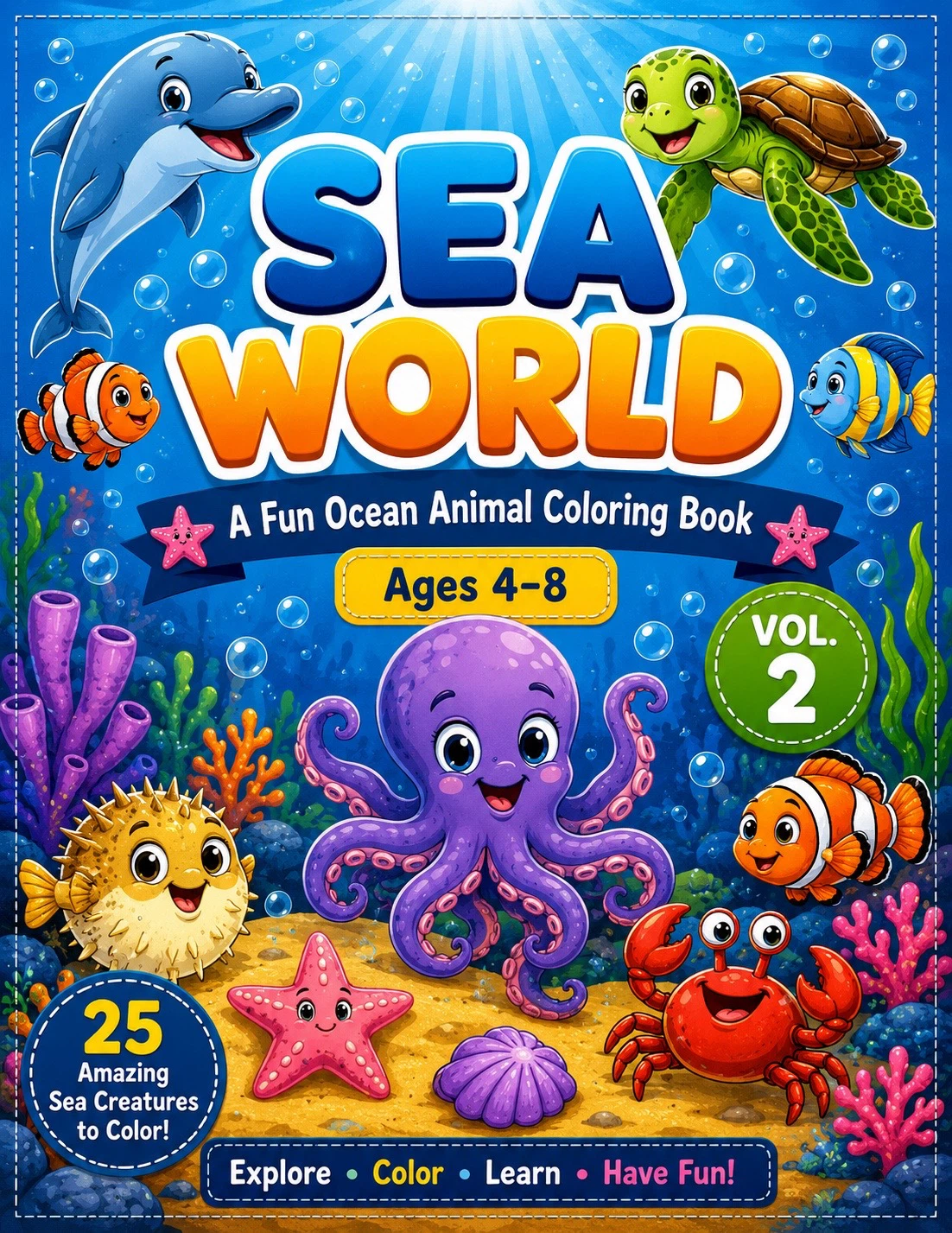 Sea World Vol. 2 Ocean Animal Coloring Book