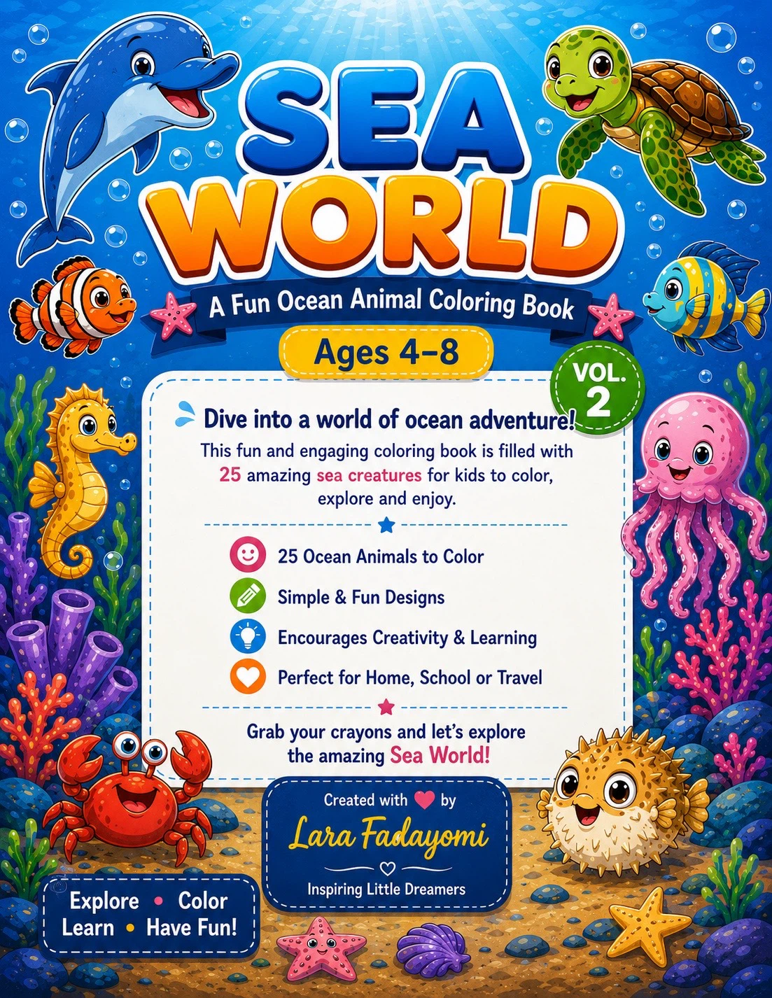 Sea World Vol. 2 Ocean Animal Coloring Book - photo 2