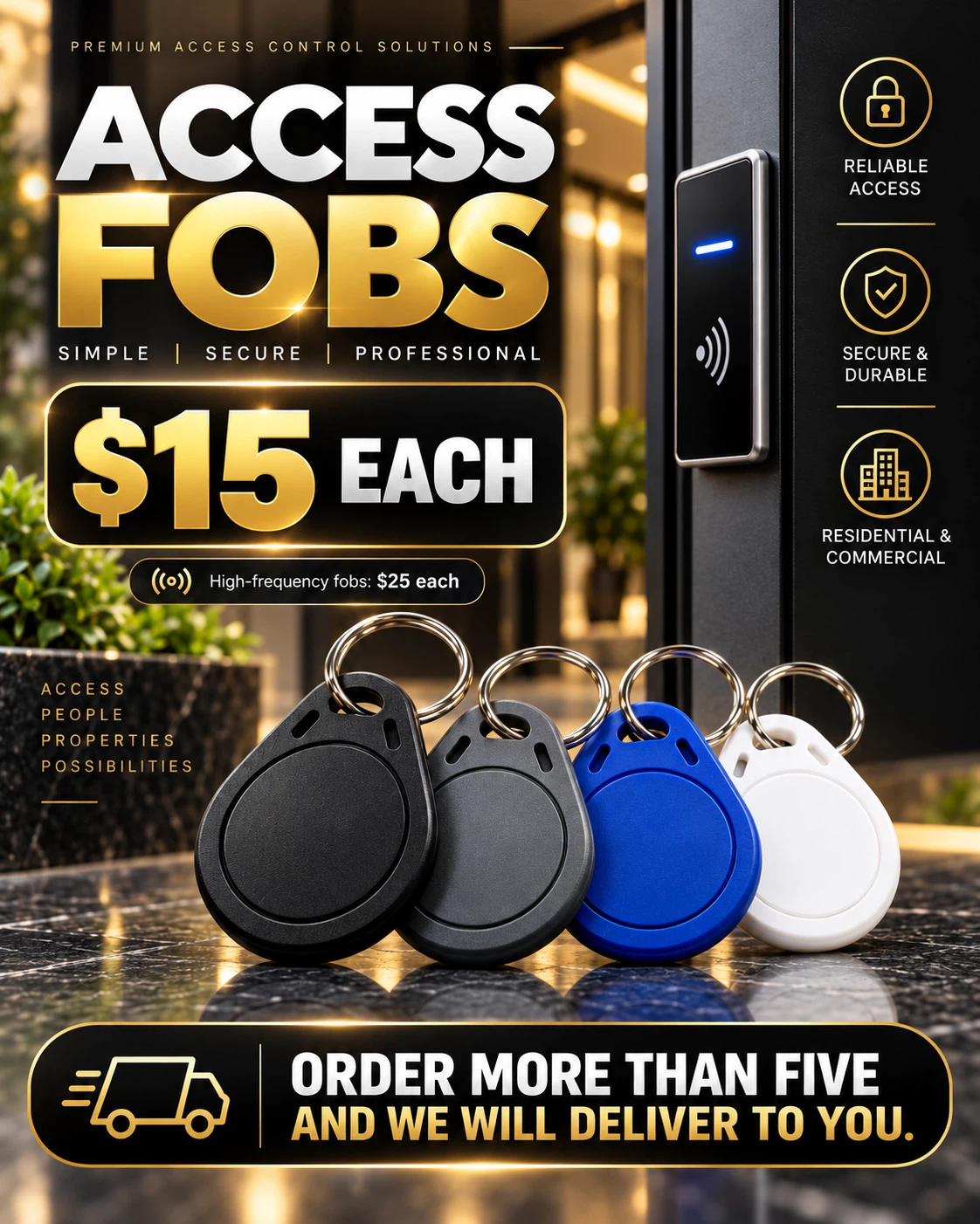 Key Fobs for Access to Apartments/Offices and more
