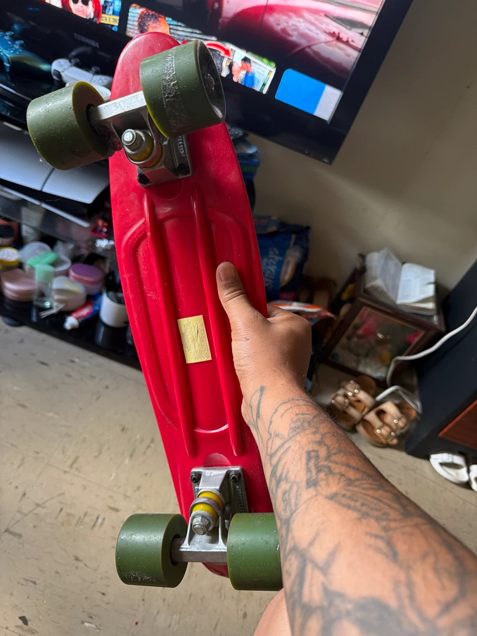 Rimable Red Plastic Skateboard
