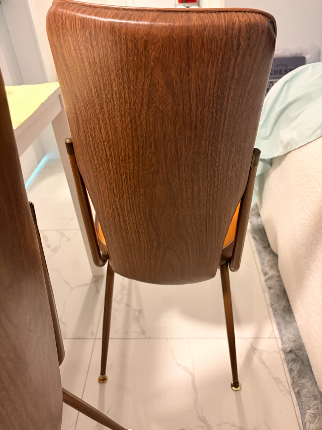 Set of 4 Vintage Mid-Century Orange Dining Chairs - photo 2