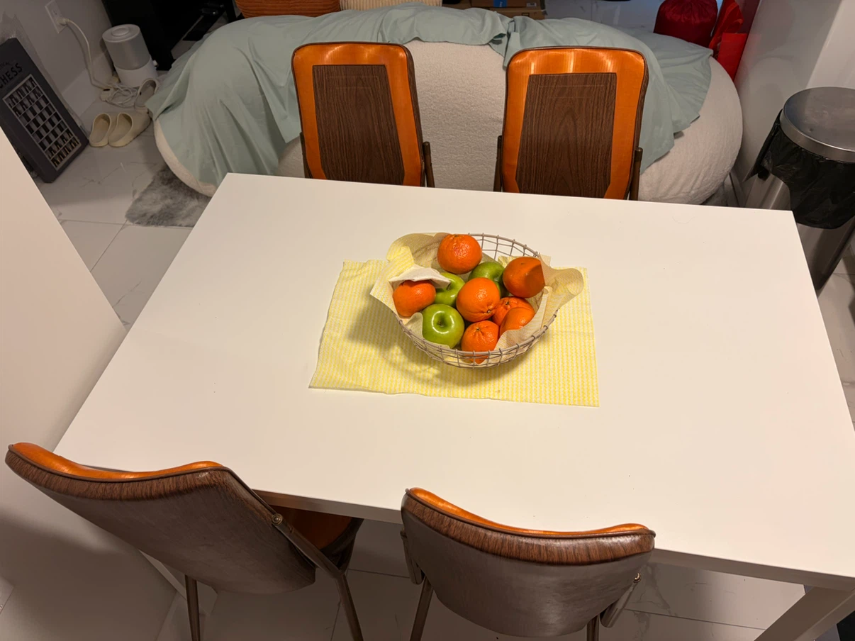 Set of 4 Vintage Mid-Century Orange Dining Chairs - photo 3