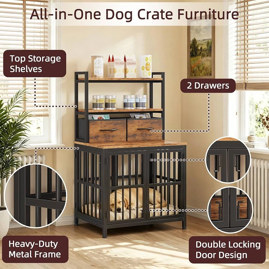 HIGDBFE 25.5“W Small Dog Crate Furniture BNIB - photo 2