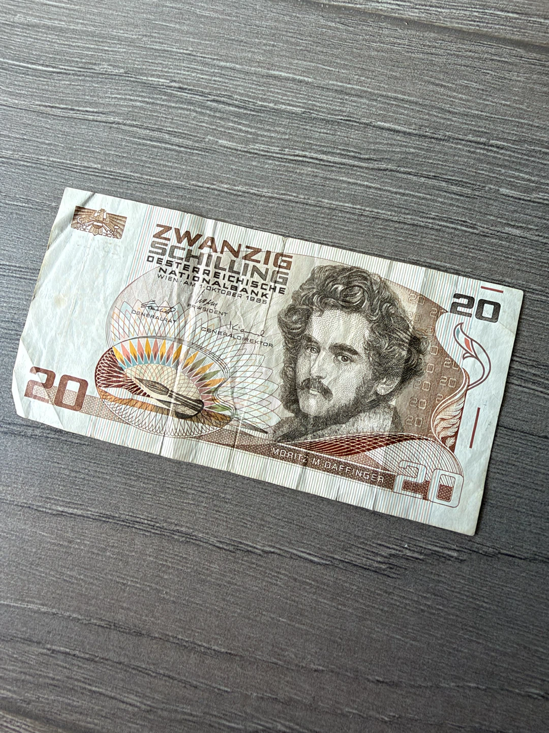 Vintage Austrian 20 Schilling Banknote