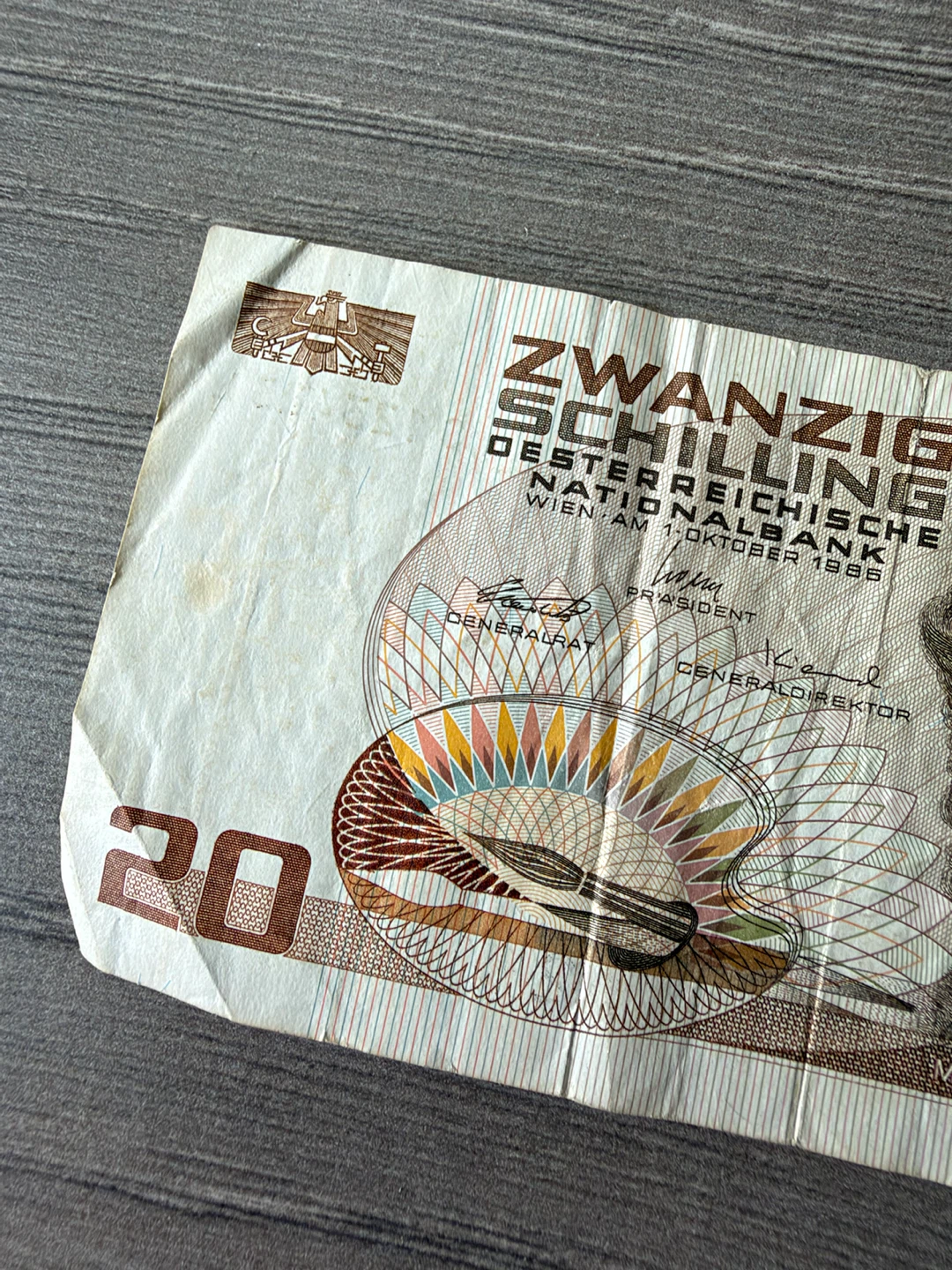 Vintage Austrian 20 Schilling Banknote - photo 3