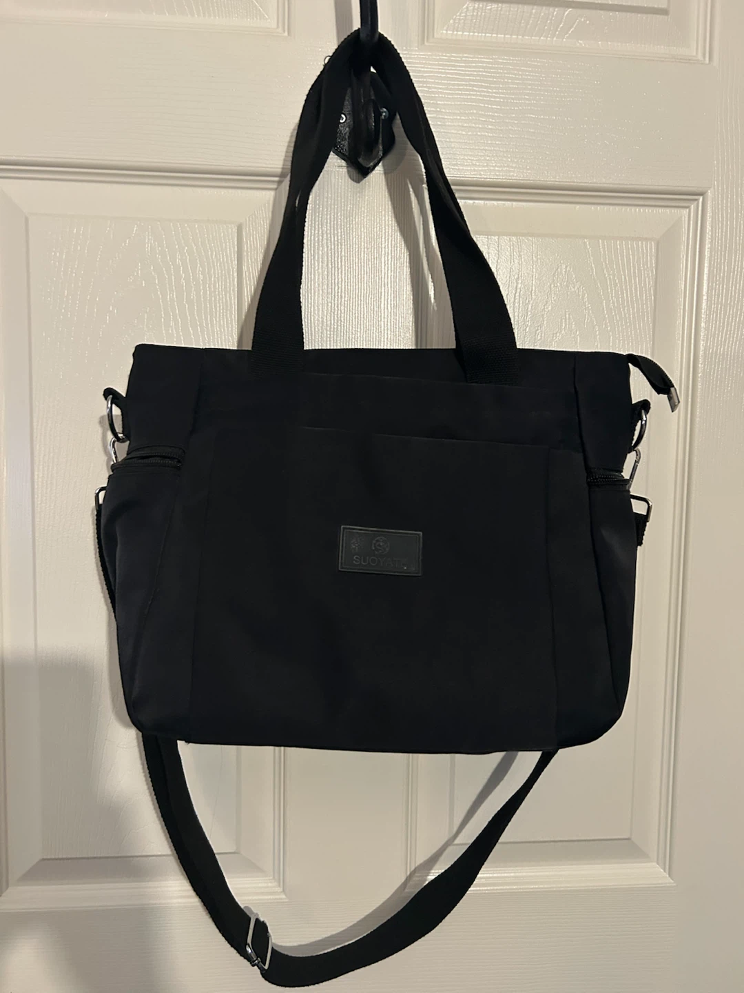 Suoyate Black Nylon Tote Bag