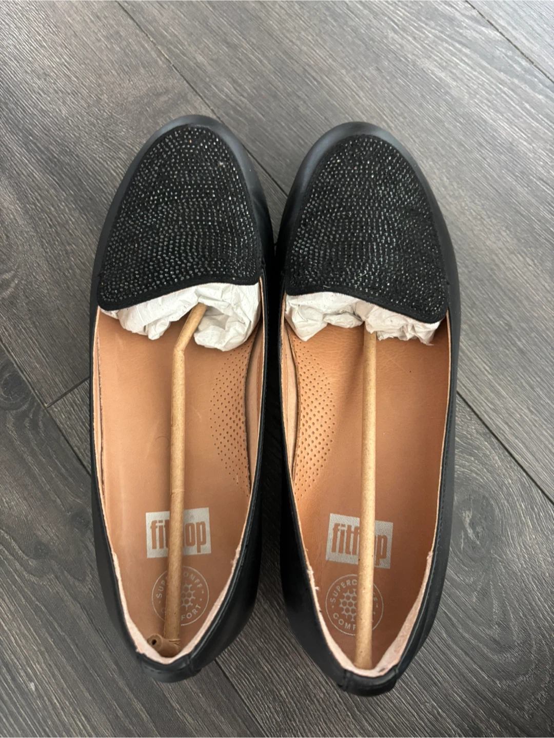 FitFlop Black Slip-On Loafers Size 11