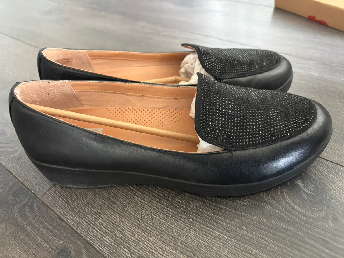 FitFlop Black Slip-On Loafers Size 11 - photo 2