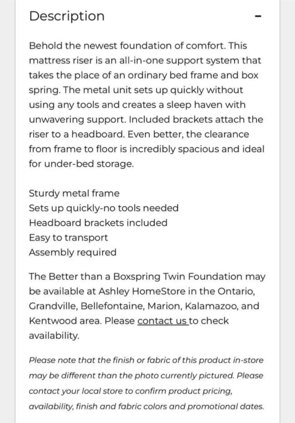 Ashley Twin Foundation bed frame - photo 3