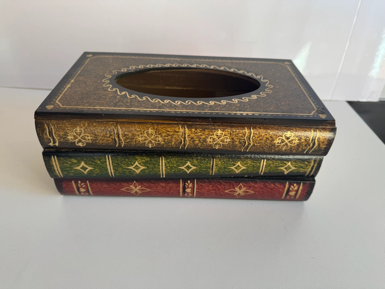 Decorative Book-Style Tissue Box Holder